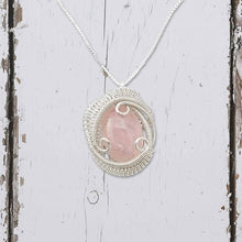 morganite wire wrapped pendant
