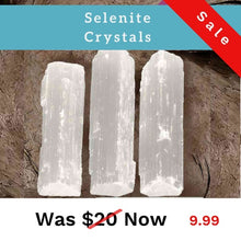 three Selenite crystal wand