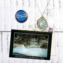 Moonstone wire wrapped mini pendant