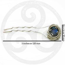 labradorite hairpin with measurement