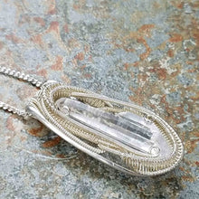 Tibetan Quartz Necklace Wire Wrapped Pendant