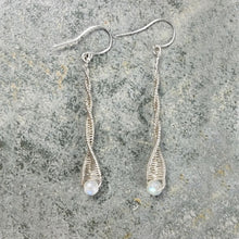 Spiral Earrings with Moonstone