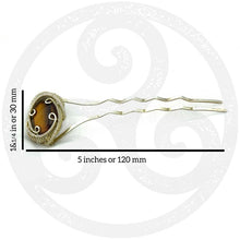 Tigers Eye Wire Wrapped Silver Hair Pin