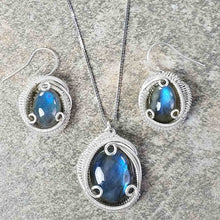 Labradorite jewelry Necklace Earring set